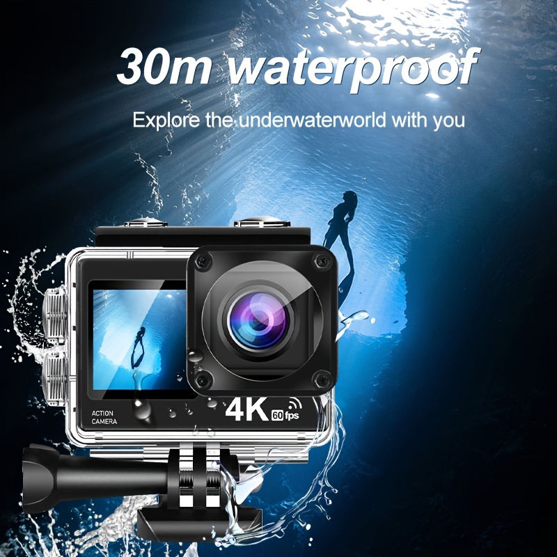 SHERWAY 4K Waterproof 4k Video Camera With WiFi, 1080P/30FPS, 170D  Waterproof, Helmet Mount, Video Recording, And Fishing Capabilities  HKD230828 From Flying_queen019, $23.59