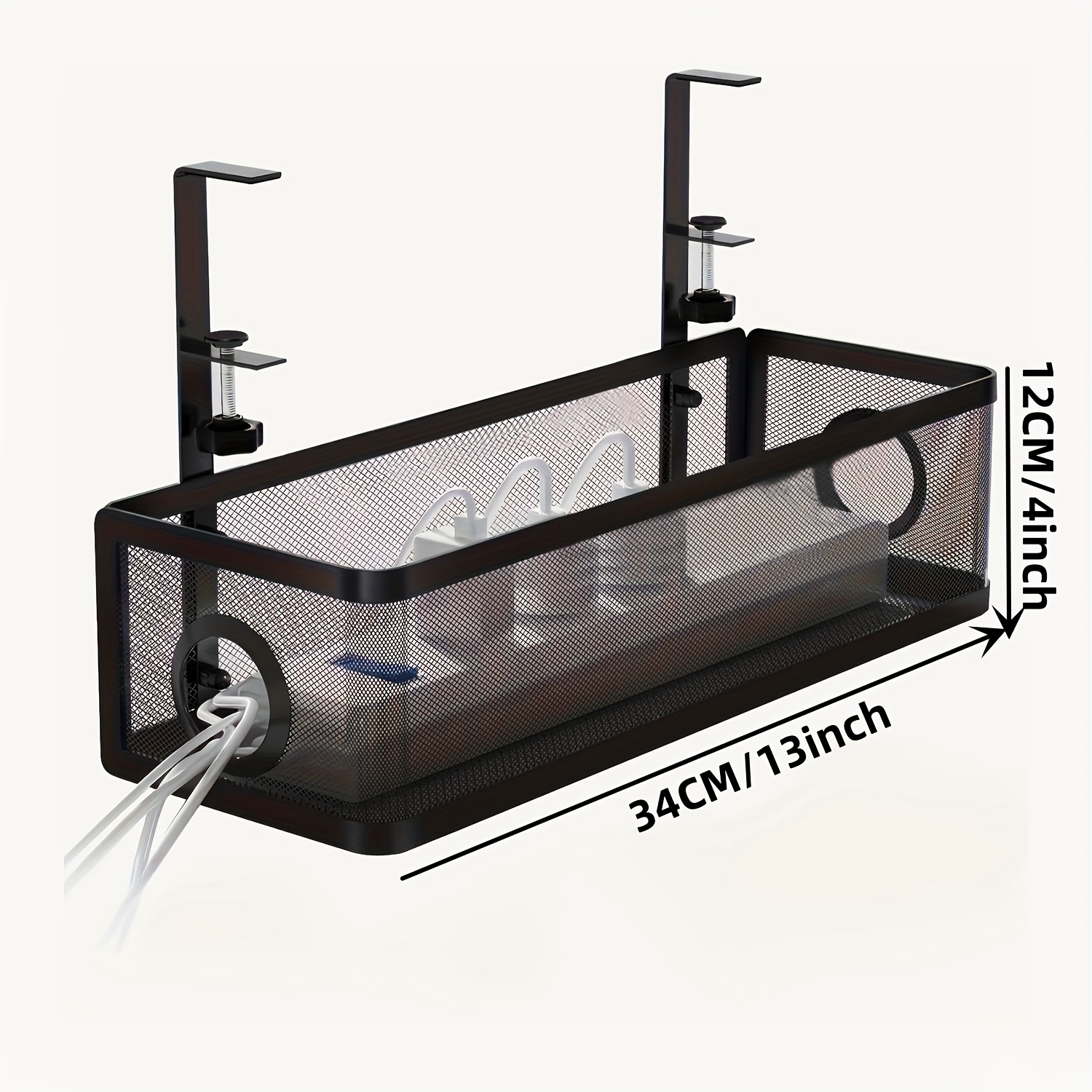 White Under Desk Cable Management Tray