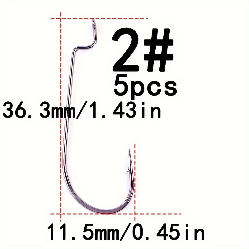 No. 5/0 no. 10 Barbed Fishing Hook For Soft Worm Crank Hook - Temu