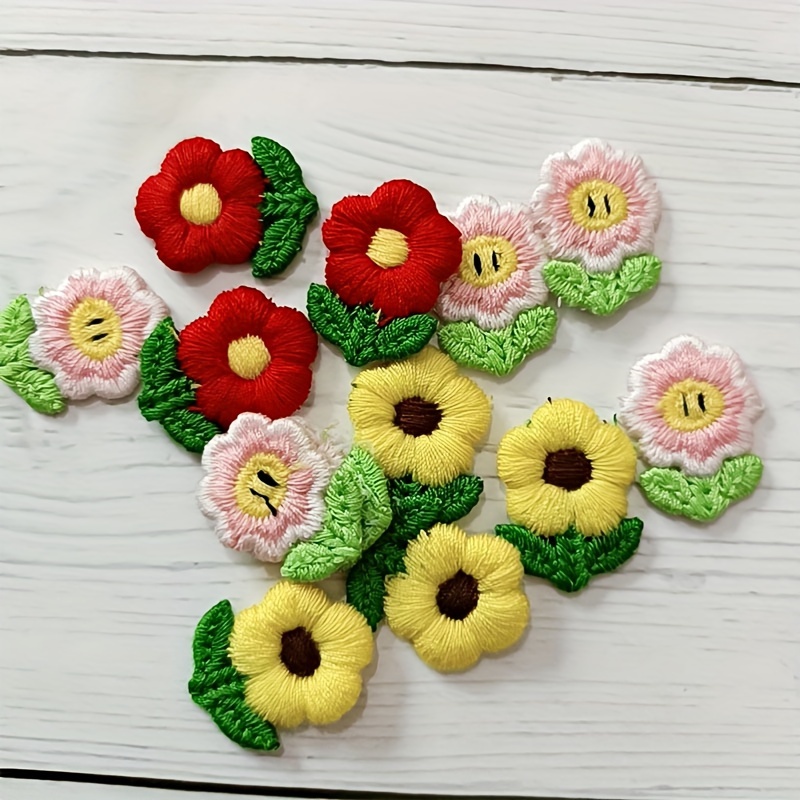 Colorful Flower Embroidery Cloth Stickers Cute Small Flower - Temu