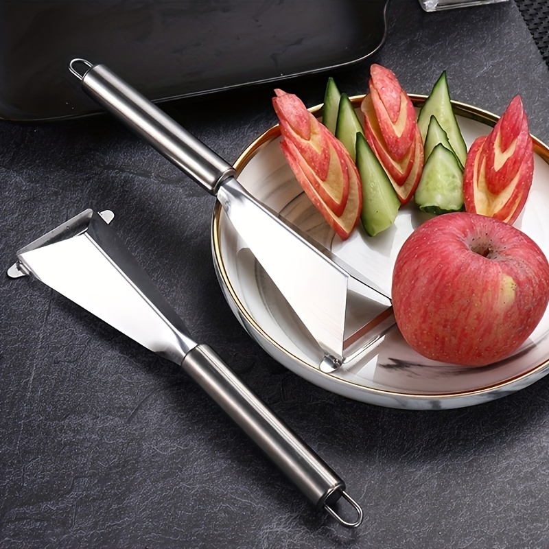 Triangle Fruit Carving Knife, 2Pcs Stainless Steel Fruit Platter Kitchen  Artifact, Vegetable Knife Non-slip Carving Blade Tool 