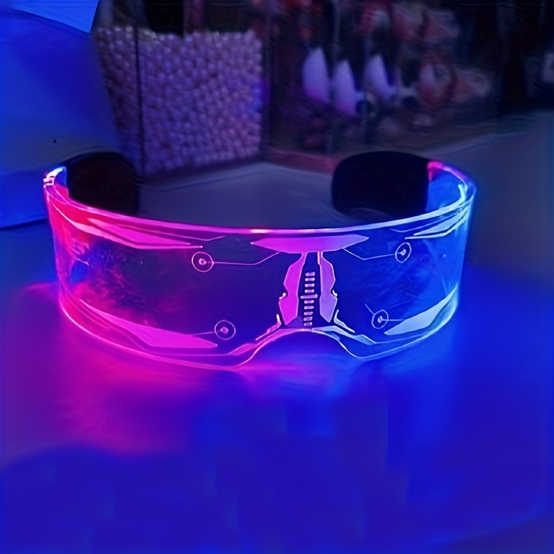  Gafas LED, gafas LED para fiesta, gafas luminosas, ciberpunk,  visera, gafas iluminadas para rave para niños adultos (azul) : Ropa,  Zapatos y Joyería