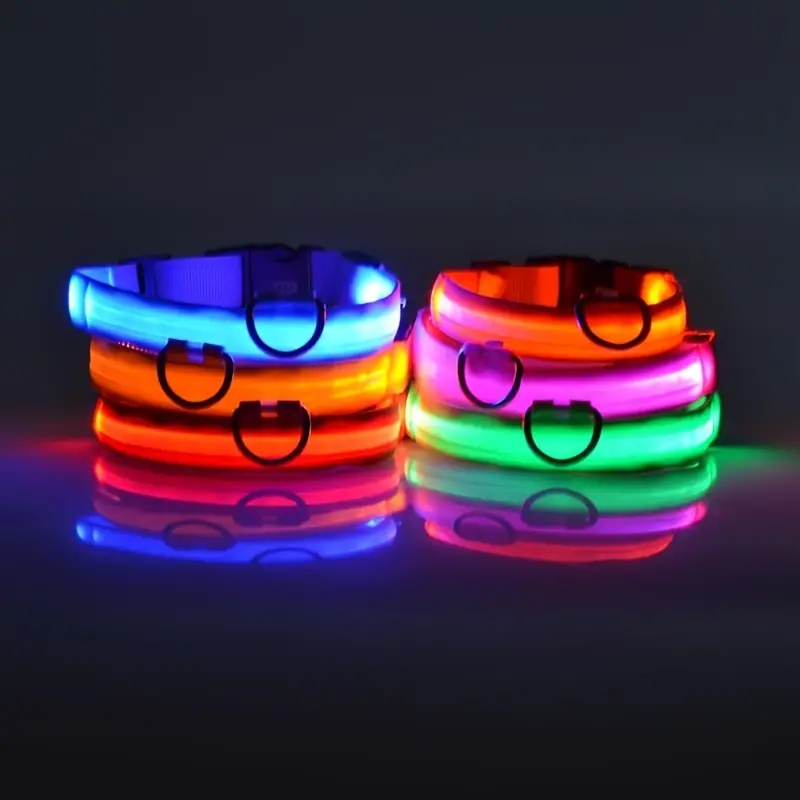 led glow in the dark pet collar for small and medium dogs keep your pet safe and visible during night walks 2