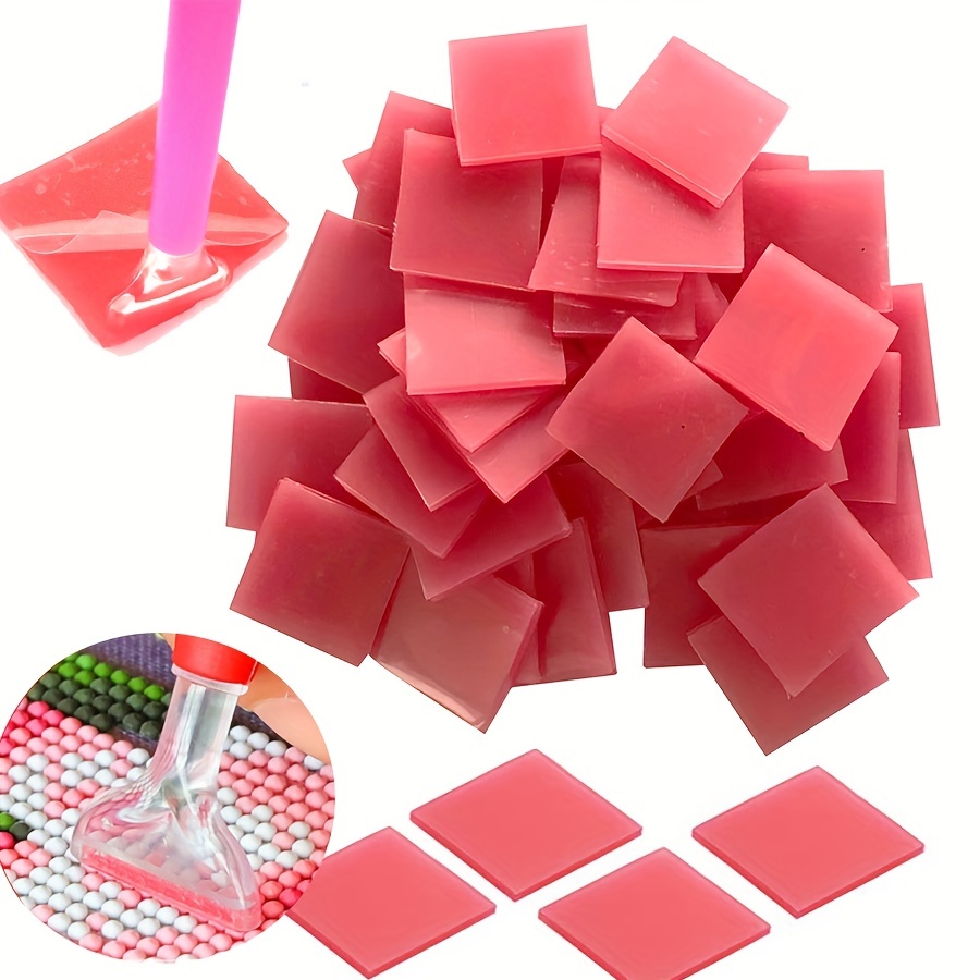 

15/25/50pcs Paste Diy Sticker Dotting Diamonds 2x2cm/0.79x0.79in Wax Diamond Painting Dot Drill Clay Diy Red Silicone Mud Diamond Embroidery Cross Stitch Sewing Mud Nail Art Tools Accessories