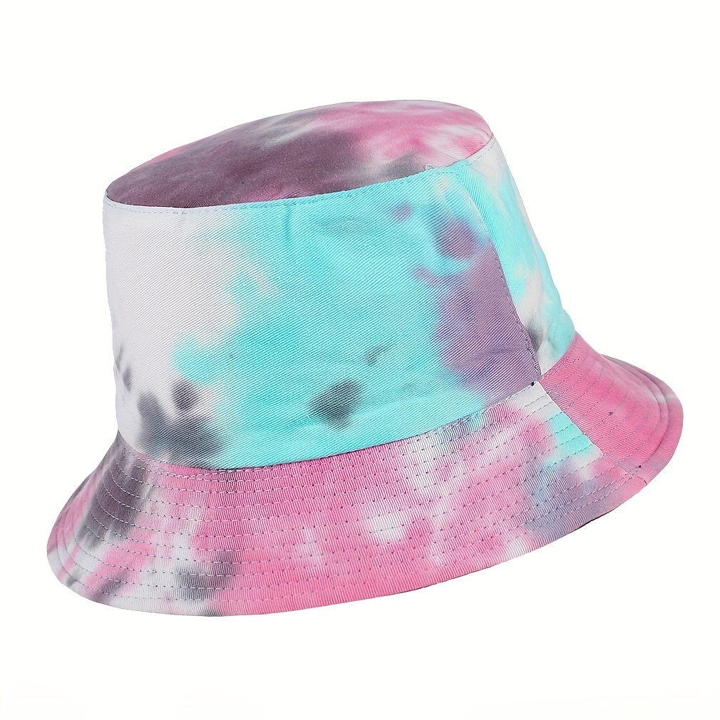 Tie Dye Sunshade Bowl Hat Double Sided Fisherman Hat