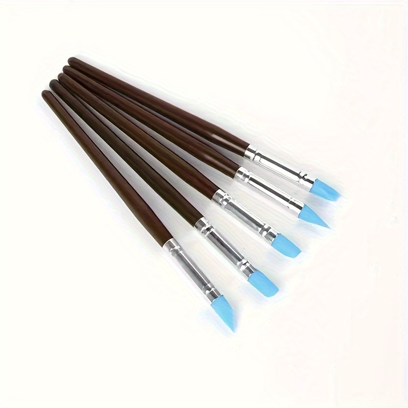 

5pcs Diy Soft Pottery Clay Tools Sculpting Tools Cake Oils Engraving Rubber Craft Pen Brush Polymer Modelling Shaper