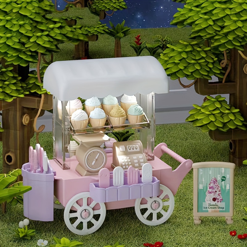 Brincadeira infantil Carro de brinquedo Sorvete Jogo de simulação de carro  Caixa registradora Interação pai-filho com uma variedade de sobremesas