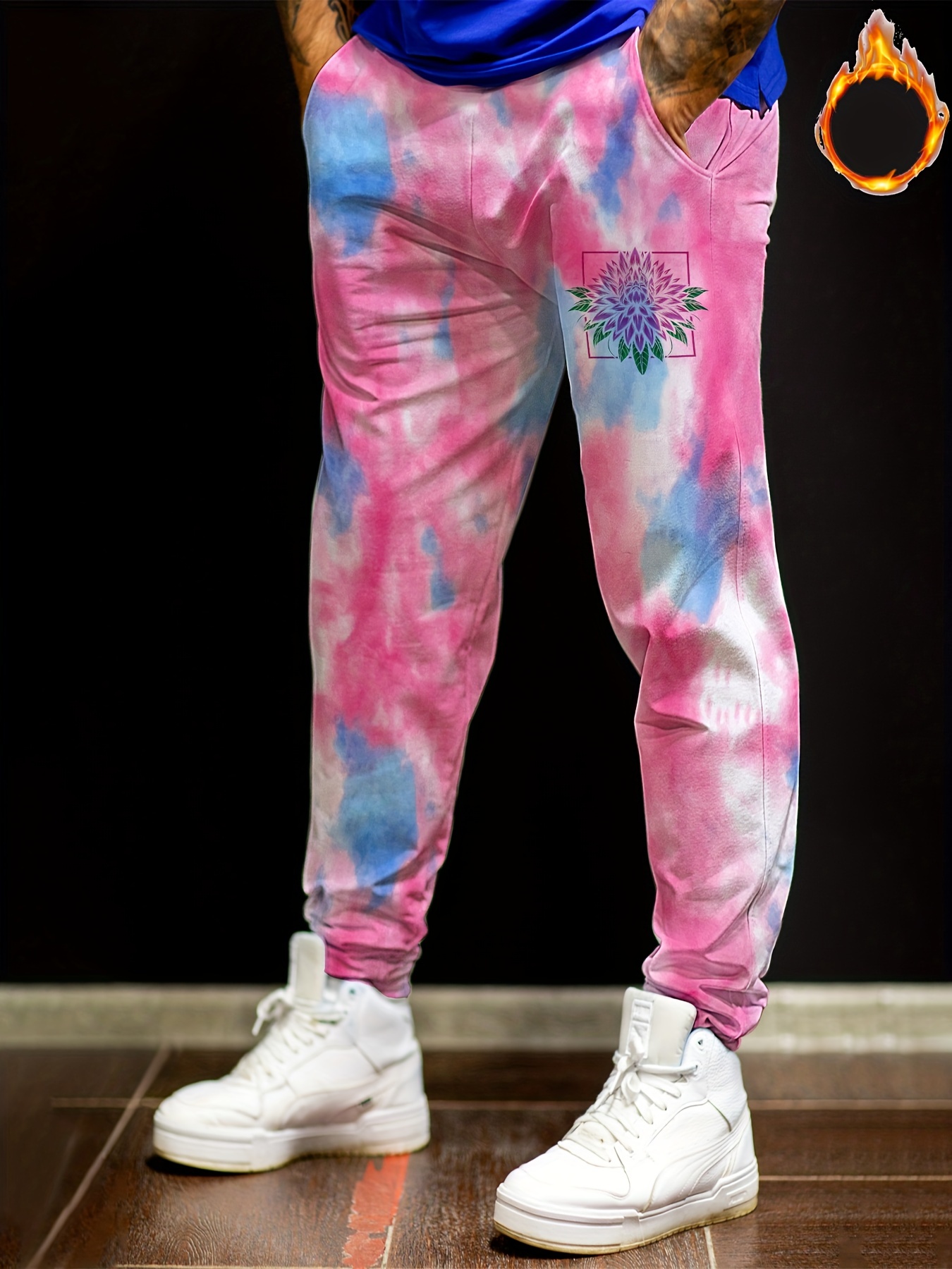 Men's joggers in orchid pink