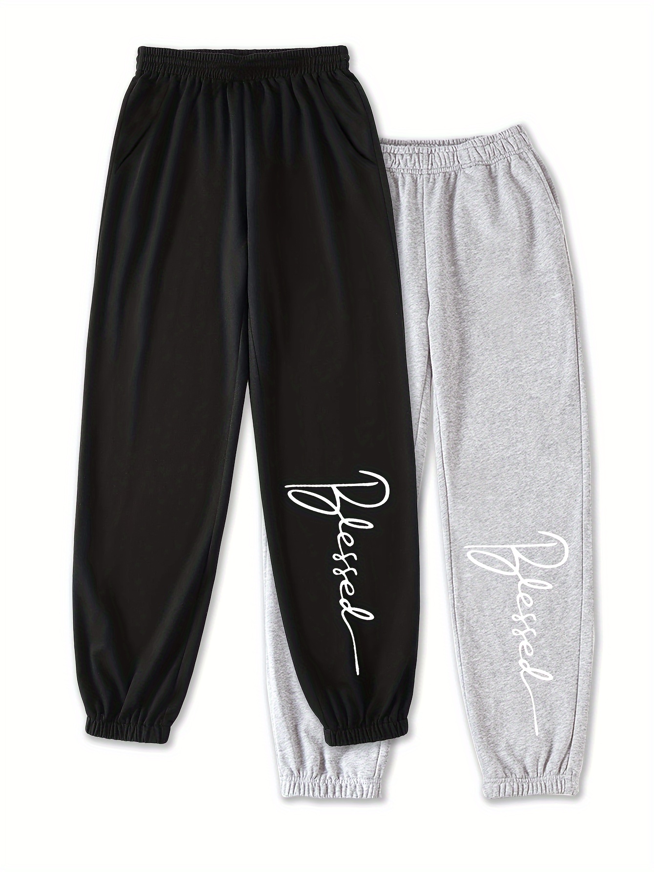 Blessed Print Men's Trendy Comfy Sweatpants Casual Slightly - Temu