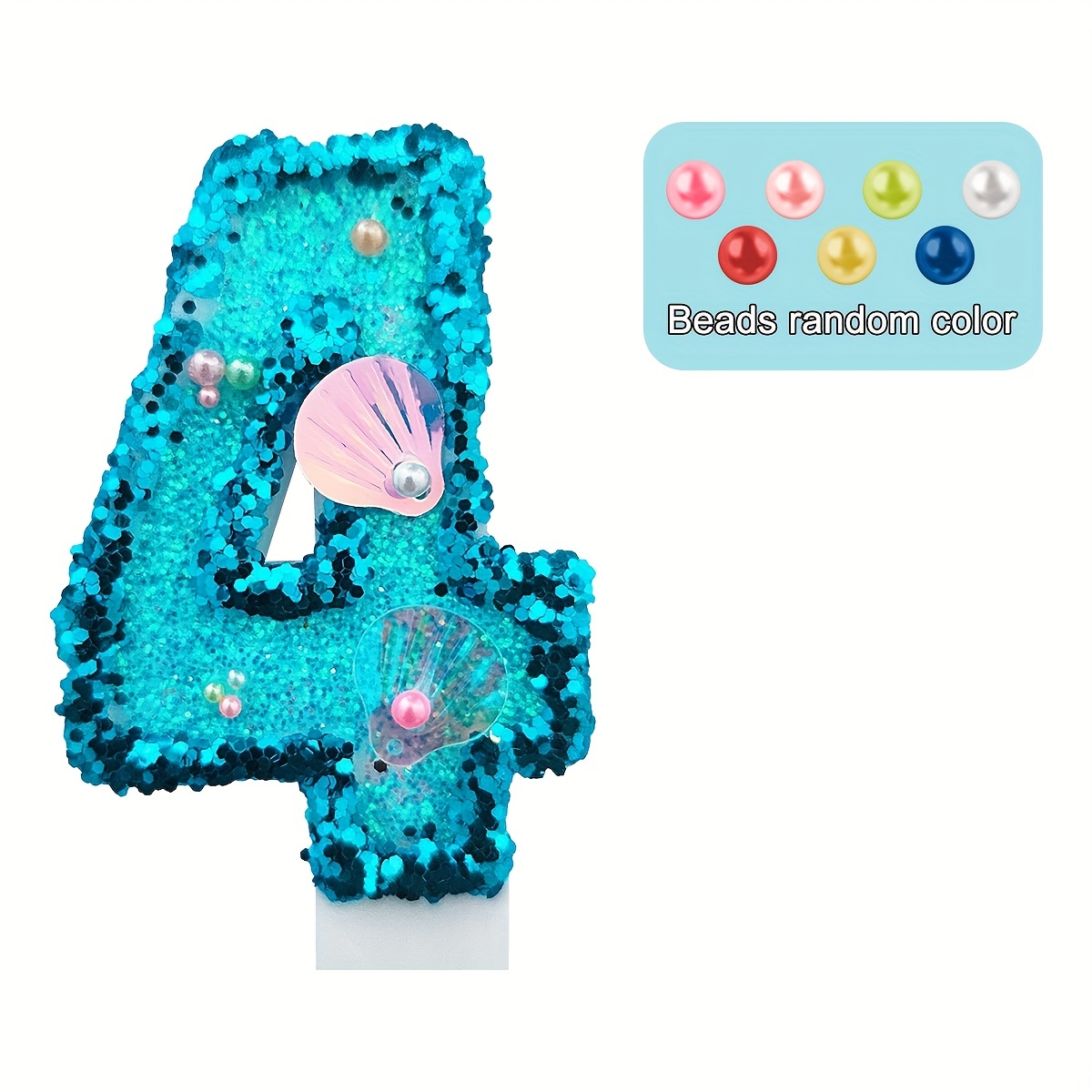 Glitter Shell Number 0-9 Birthday Candle for Sea Theme Parties