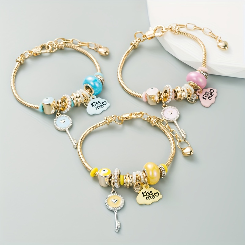 Cartoon Stitch Bracelet Charm Perles Bracelets Enfants Filles Bijoux  Cadeaux