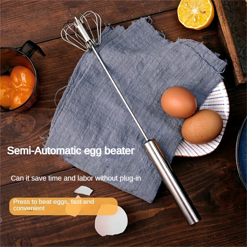 1pc Stainless Steel Hand-crank Egg Beater & Handheld Mixer For Eggs, Home  Baking Tool