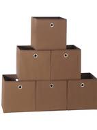 pack de 6 boîtes de rangement en tissu noir avec couvercles - organisateurs empilables , et lorganisation du placard - & de place, organisateurs de placard et conteneurs, au contenu , paniers et pour organisation à domicile