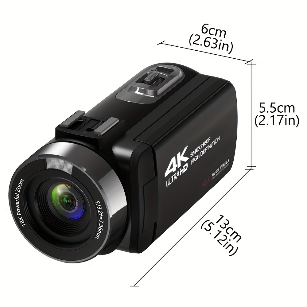 4k Video Camera Camcorder, Ultra Hd 30fps Vlogging Camera For