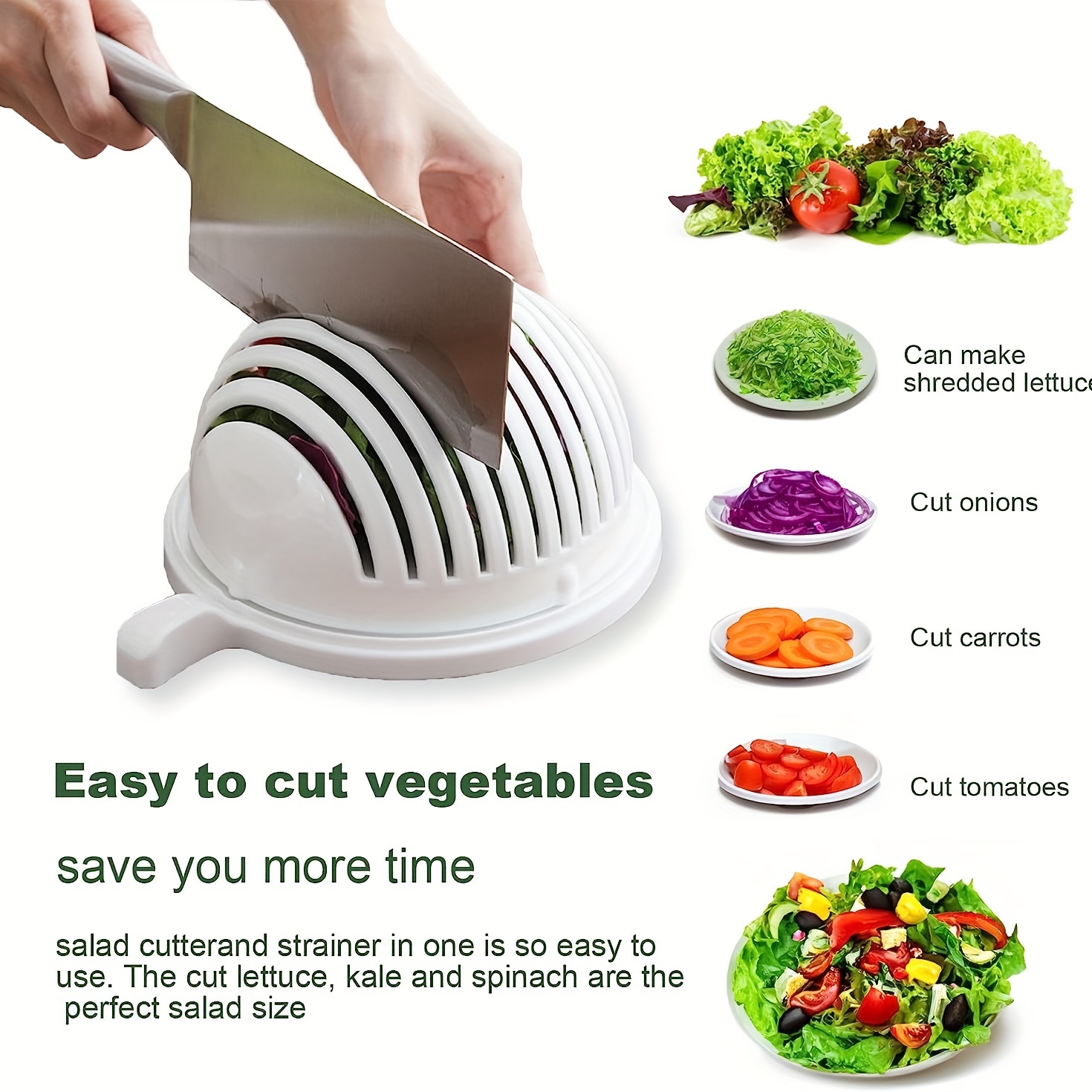 1pc Snap Salad Cutter Bowl Veggie Choppers And Dicers Veggie Chopper Safe  And Non Toxic Food