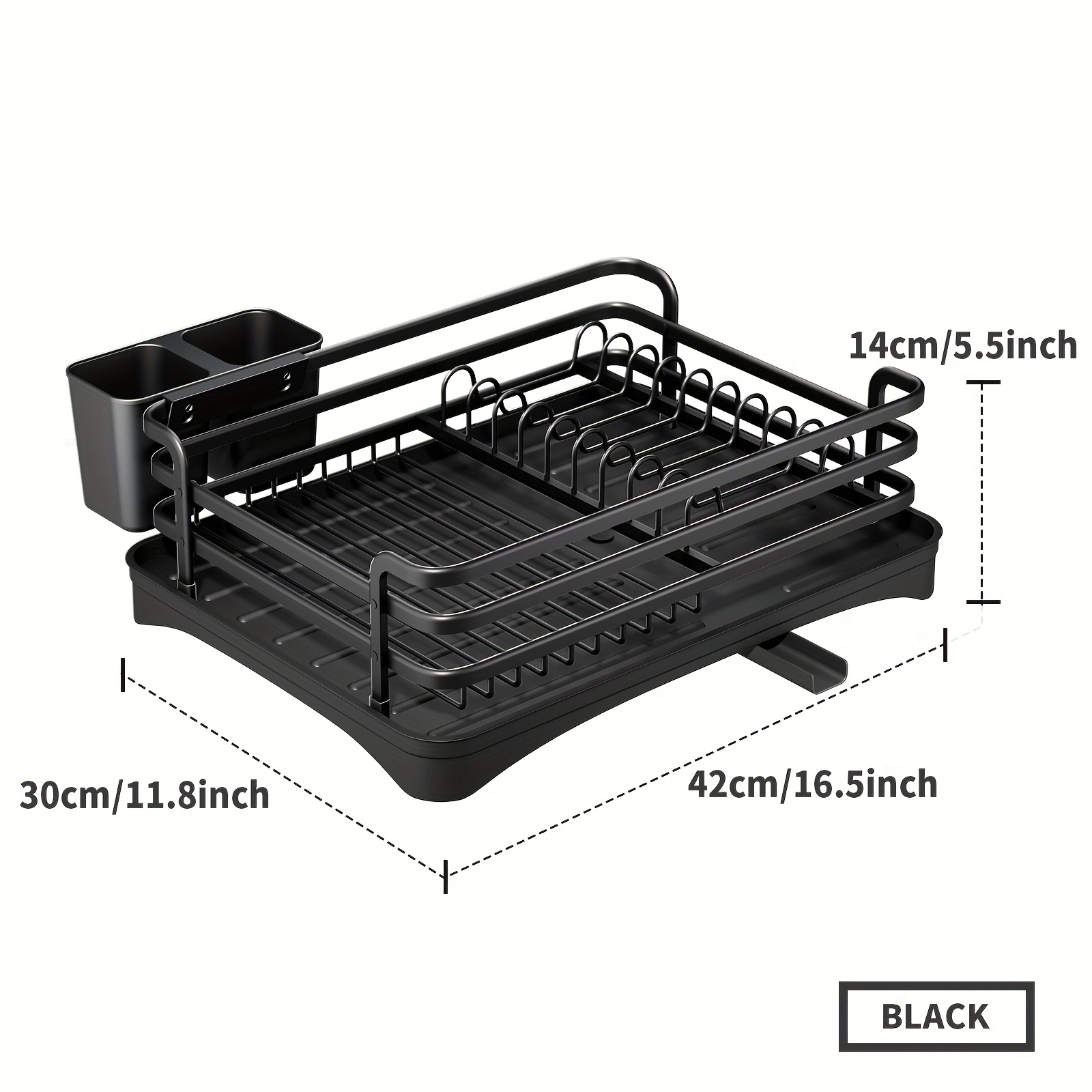 Rust proof Dish Drying Rack With Utensil Holder And Cup Rack - Temu