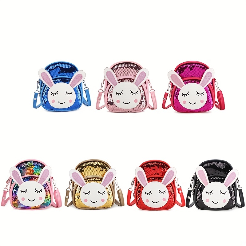 Kids Rabbit Backpack Sequin Shoulder Bag