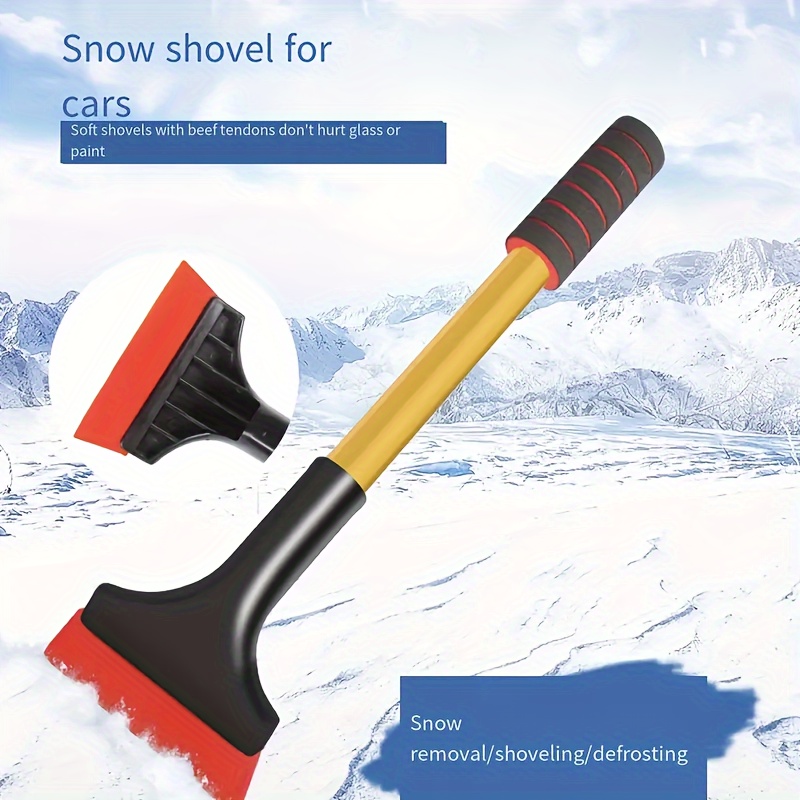Voiture Pelle à neige Voiture 3-en-un Stretch Voiture Brosse à neige  Dégivrage Grattage Snowboard (5747 Jaune)