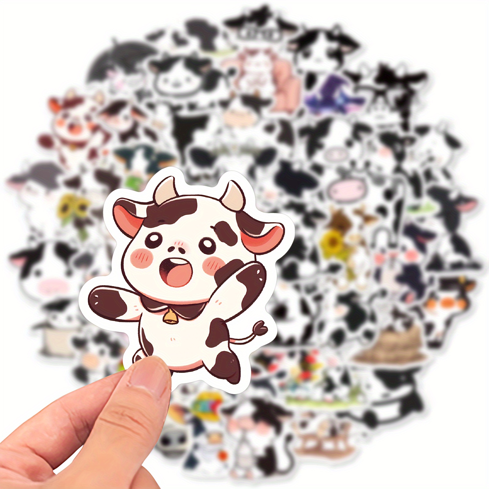 Cute Rainbow Cow Stickers Cartoon Graffiti Decoration - Temu