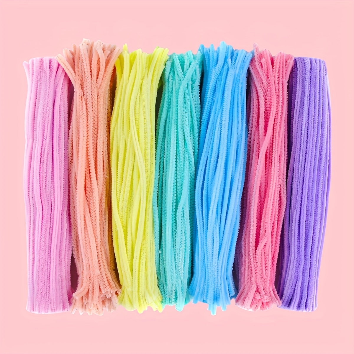 Just Artifacts Chenille Stem Pipe Cleaners for Arts and Crafts (100pcs, Hot Pink)