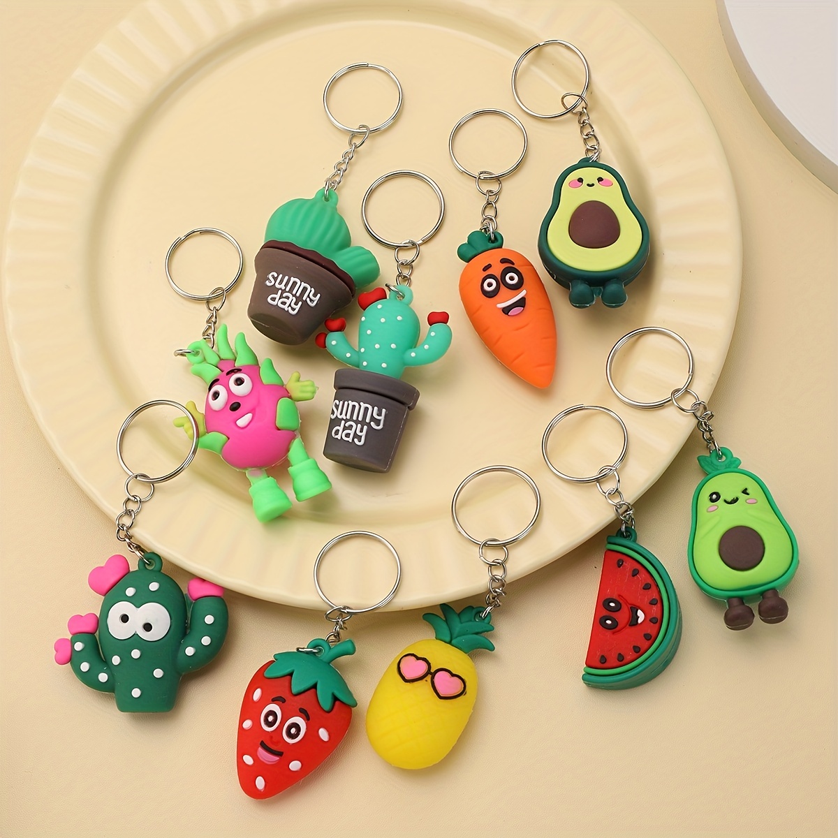 Creative Cute Cherry Keychain Keychain Fashion Cute Cartoon Colorful Bag  Key Chain Ornament Bag Purse Charm Accessories - Temu