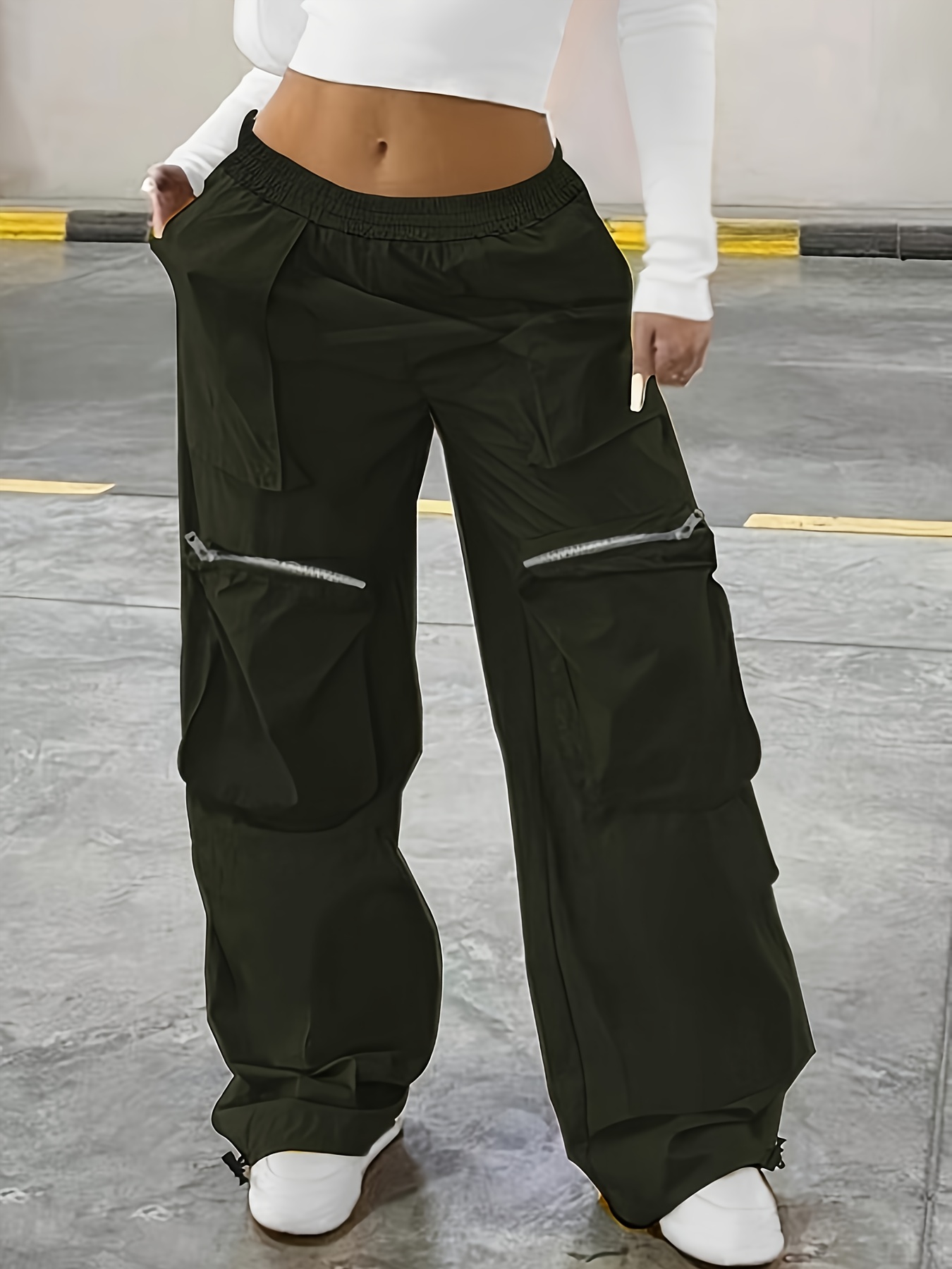 Cargo Pants for Women Stretch High Waisted Casual Sweatpant Wide