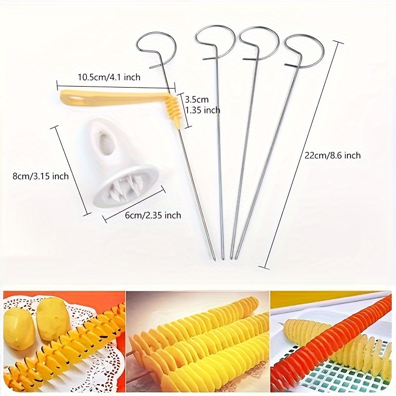3 String Rotate Potato Slicer Twisted Potato Slice Cutter Spiral Stainless  Steel Plastic Kitchen Gadgets Vegetable Tool