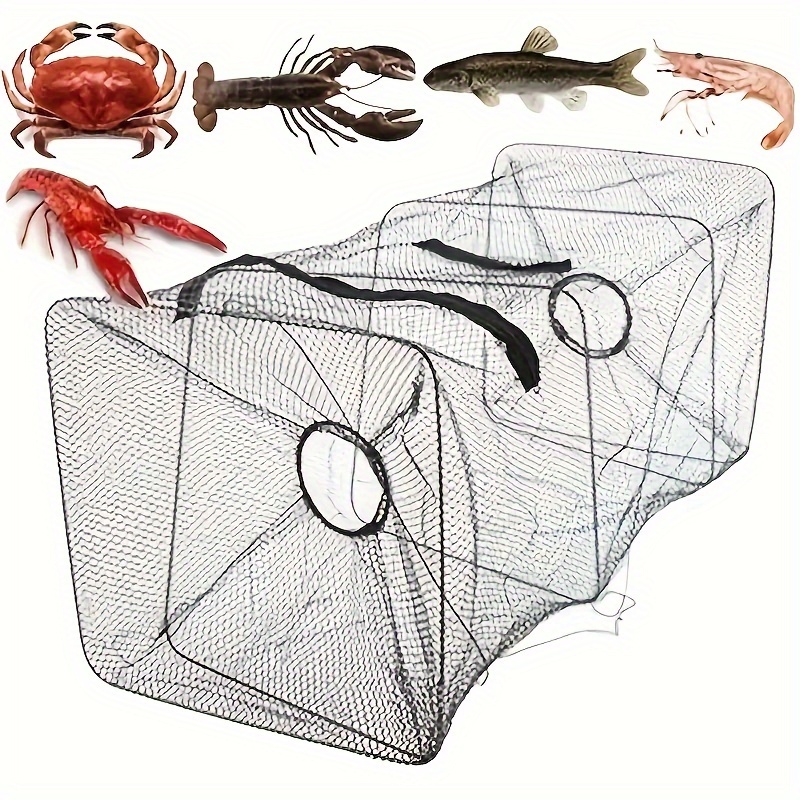 Cast Heavy Duty Sinker Portable Folded Lobster Crab Trap Fishing