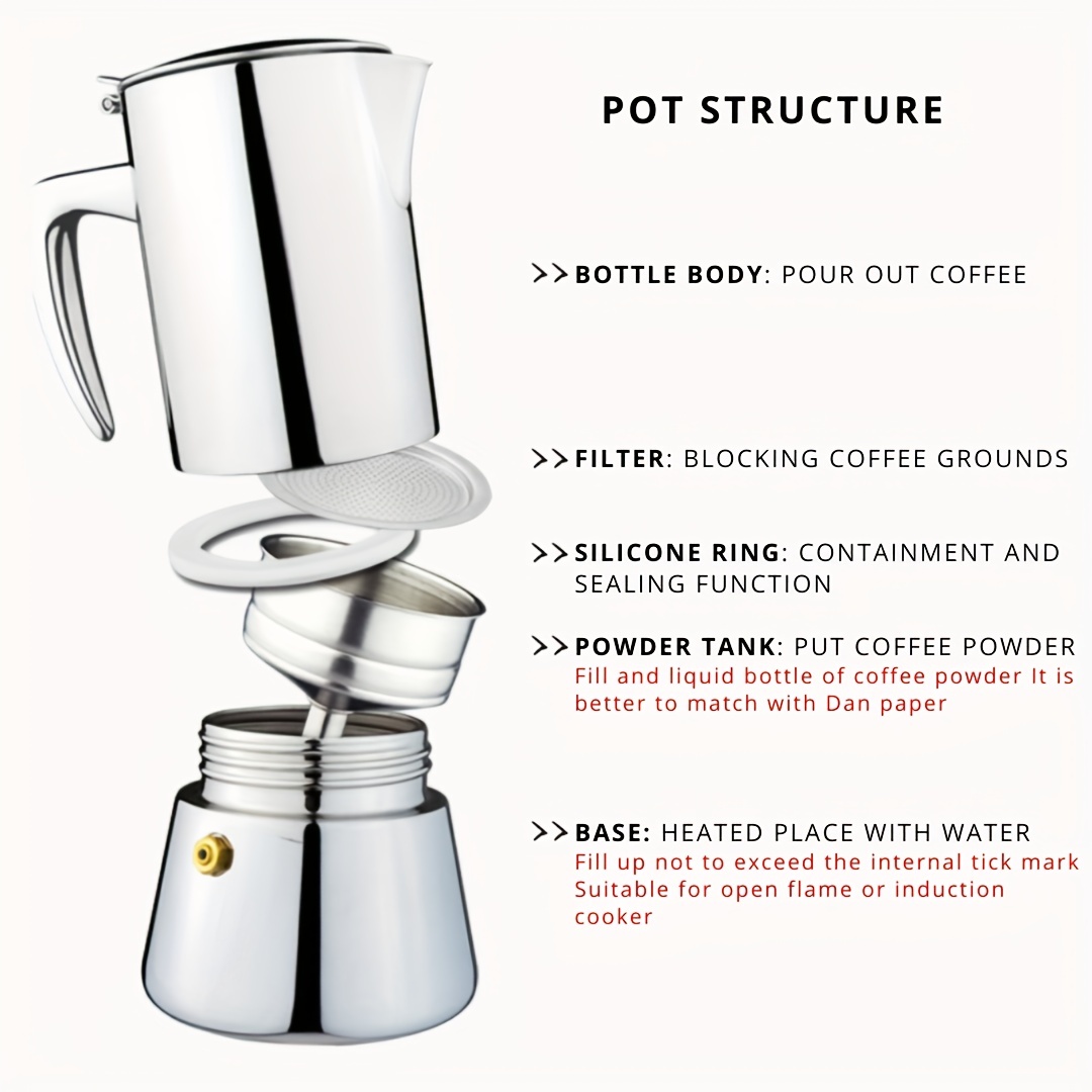 304 Stainless Steel Coffee Pot Western Coffee Pot - Temu