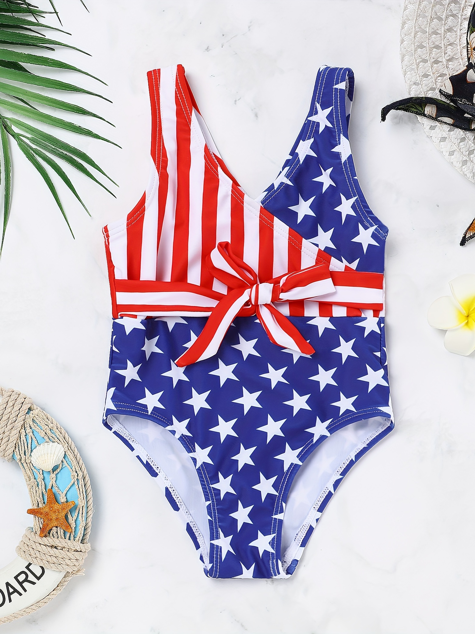 American Flag One Piece Swimsuit for Kids