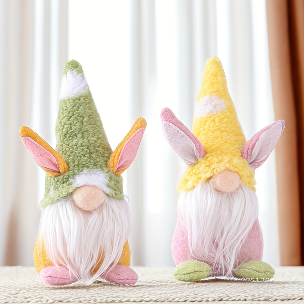 2 PCS Spring Lavender Gnomes Plush Scandinavian Tomte Elf Doll Flower