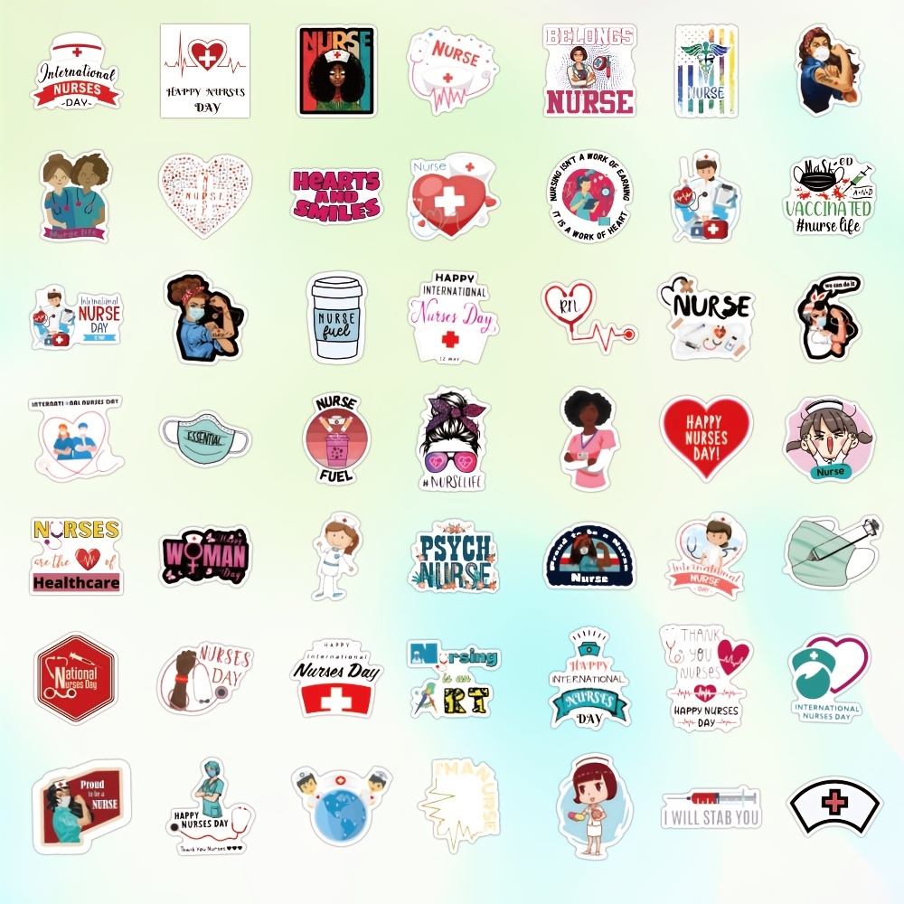 50 Pcs Nurse Stickers, Vinyl Nursing Stickers Decals for Laptops and Water  Bottles, Nurse Accessories for Work 2024 - $8.99