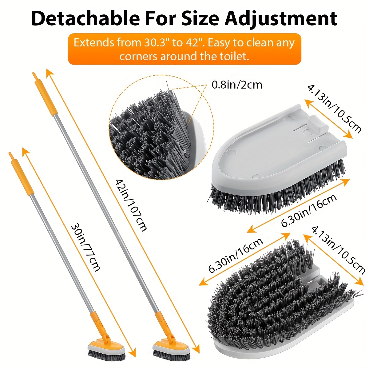 Extendable Bathtub Scrubber, Shower Brush Scrubber With Long Extendable  Handle -2in-1 Tub And Tile Cleaning Brush Interchangeable Head Attachment Shower  Scrubber For Cleaning Bathroom Shower Bathtub Floor - Temu
