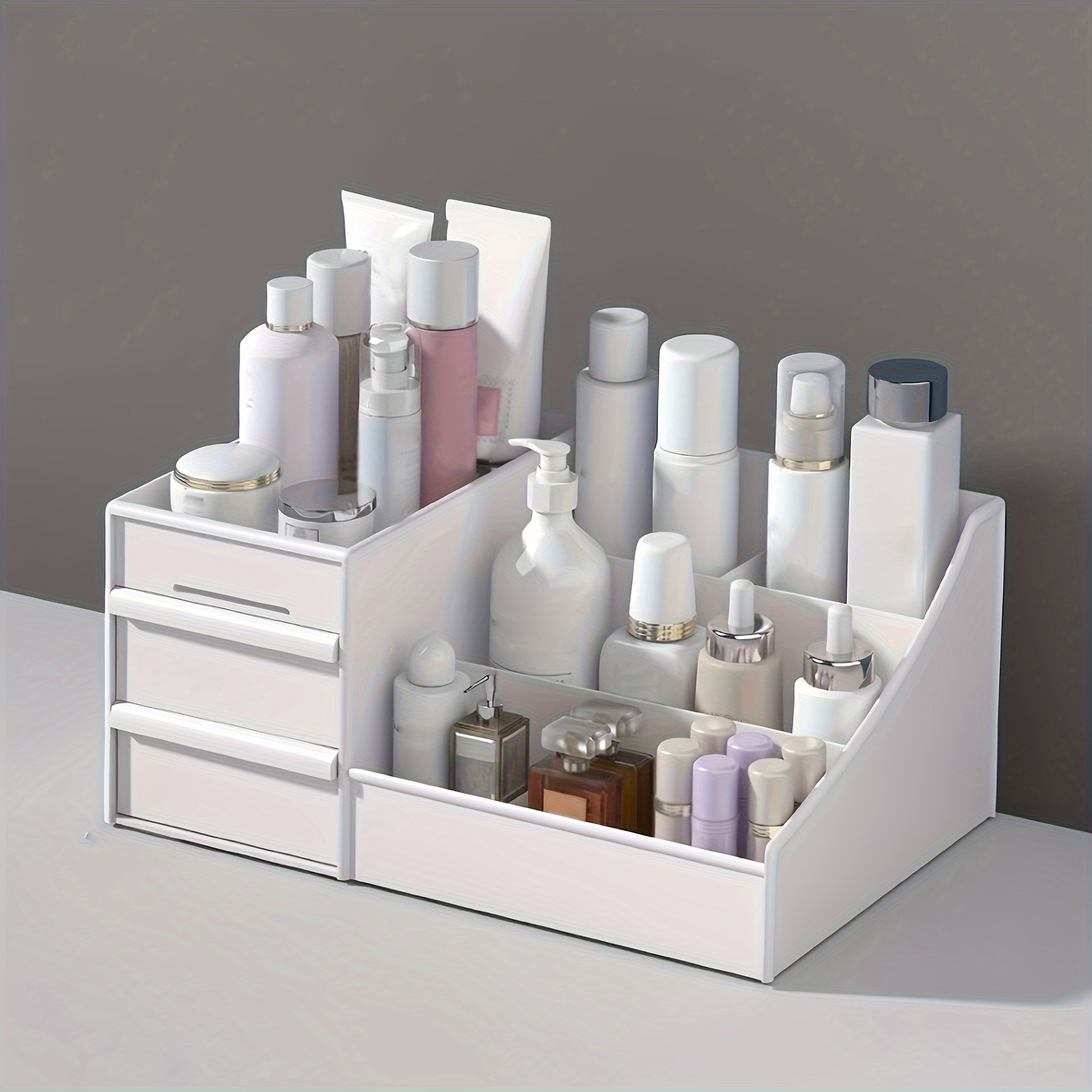 Cosmetics Storage Box, Makeup Cabinet With Drawer, Desktop Small Storage  Box, Bathroom Make Up Storage Rack, Home Essential, Bathroom Accessories -  Temu