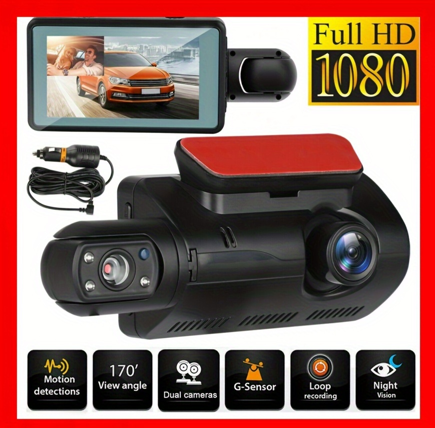 Mini Dual DVR Dashboard Camera Records Front and Back HD Video