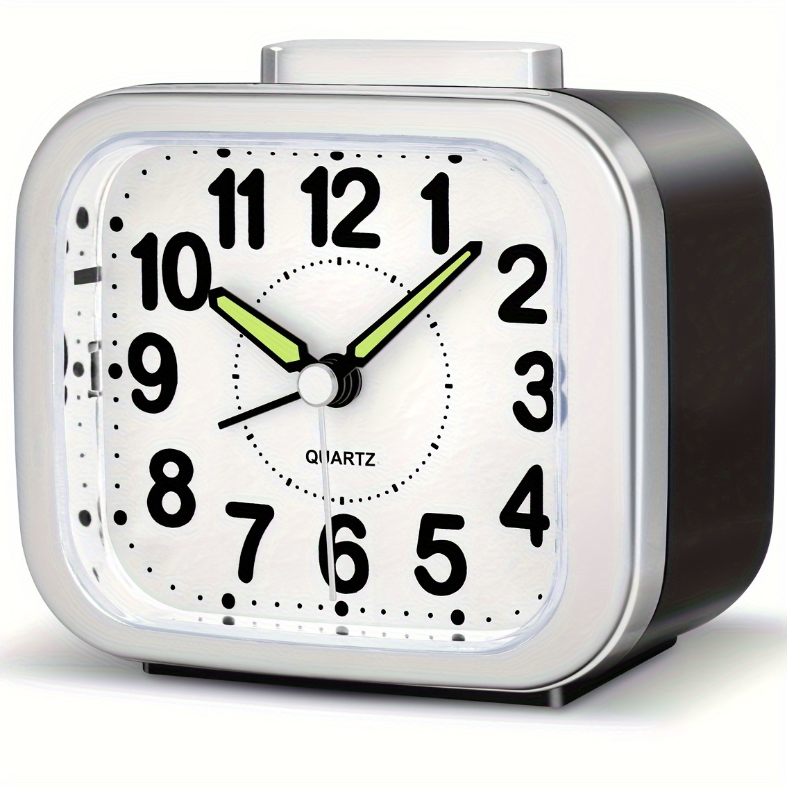 1 Pc Reloj Despertador Analógico, Sin Tictac, Relojes