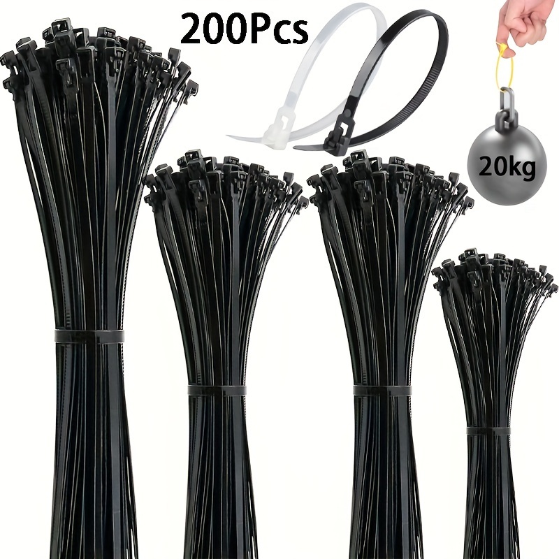 60 Pcs Black Cable Management Ties 6 Inches (15cm) Reusable Self