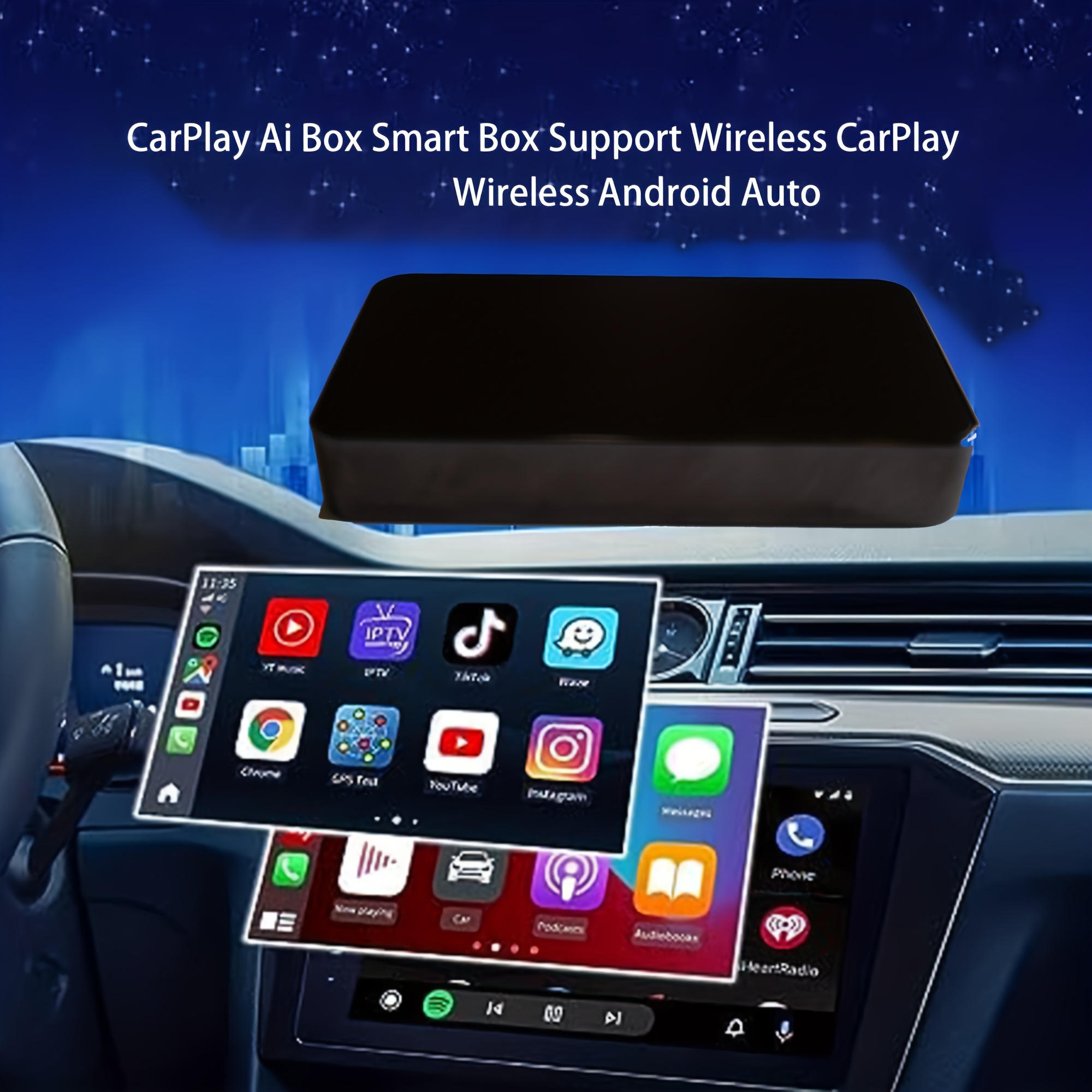 Mini Carplay Ai Box Android 11 Tv Box Wireless Carplay Android Auto Qcm  6125 Lte Wifi Method Play Store Streaming Box For Car - Temu