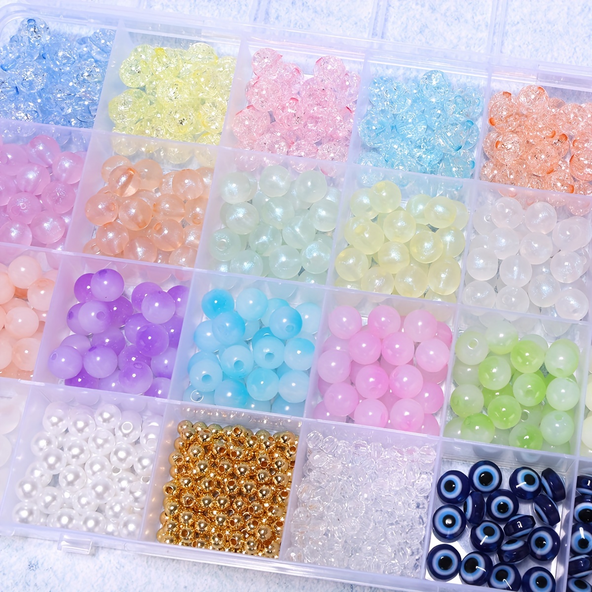 Acrylic Glass Beads Set For Diy Jewelry Making Kit Crystal - Temu