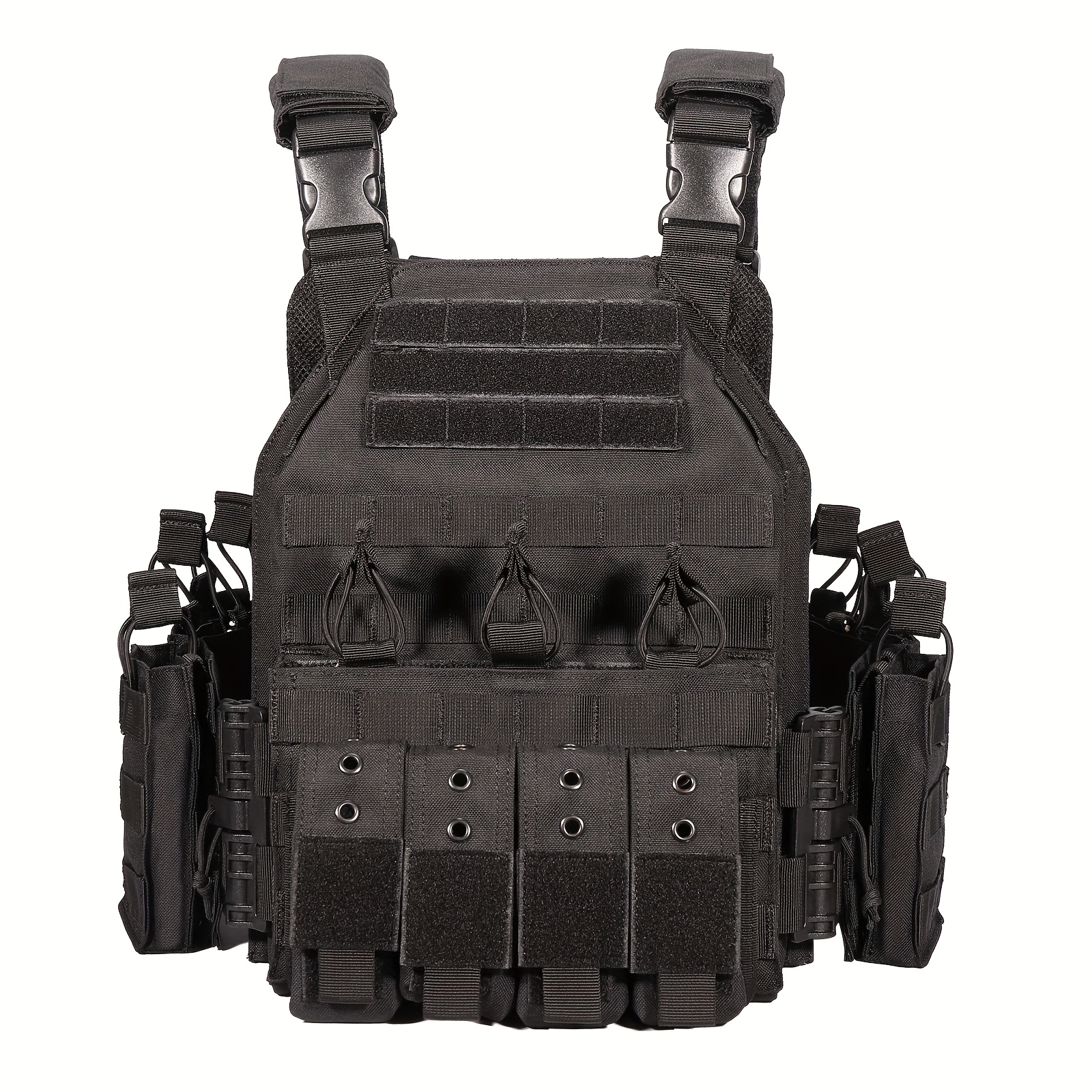 Protección de seguridad al aire libre Airsoft Chaleco Caza Chaleco  Ajustable Negro, Negro 