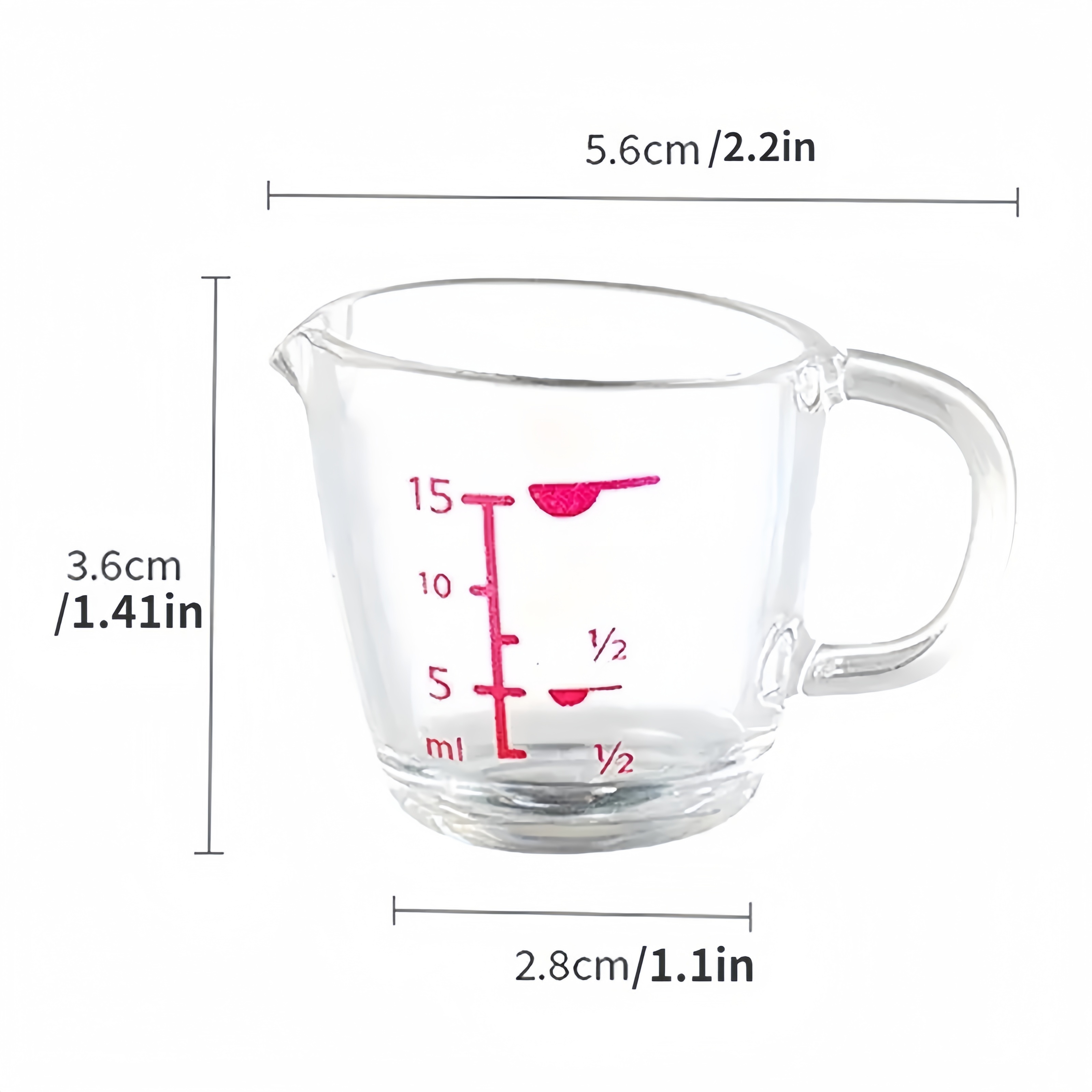 1pc Ultra Small Mini Measuring Cup, 0.51oz Scale Measuring Cup, Small  Measuring Cup With Red Measurement Scale For DIY Resin Craft Casting Tool