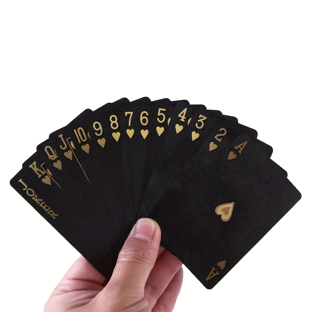 Cartes de poker en plastique feuille d'or, jeu de société pour la maison,  classique, étanche