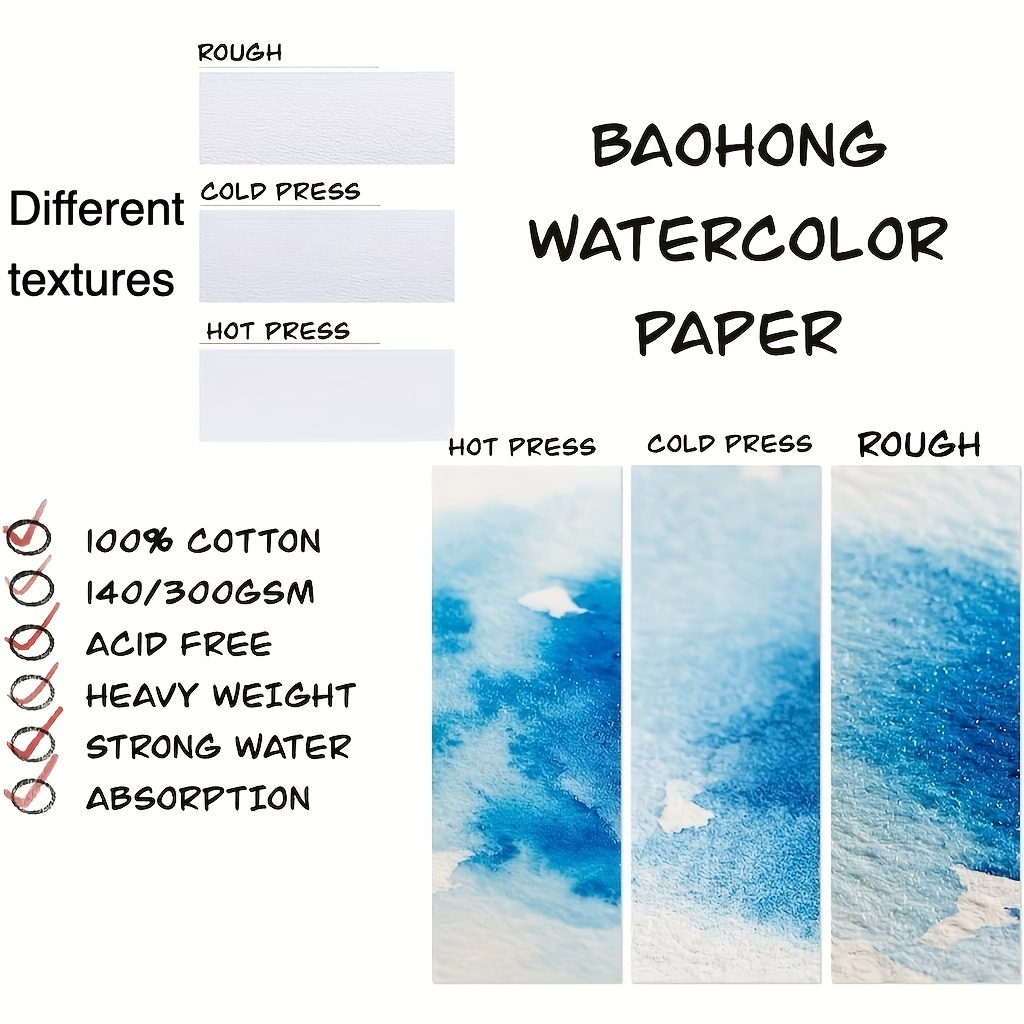 Barteen 100% Cotton Professional Watercolor Paper 20Sheets Hand Painted  Watercolor Book for Artist Student all Sketch