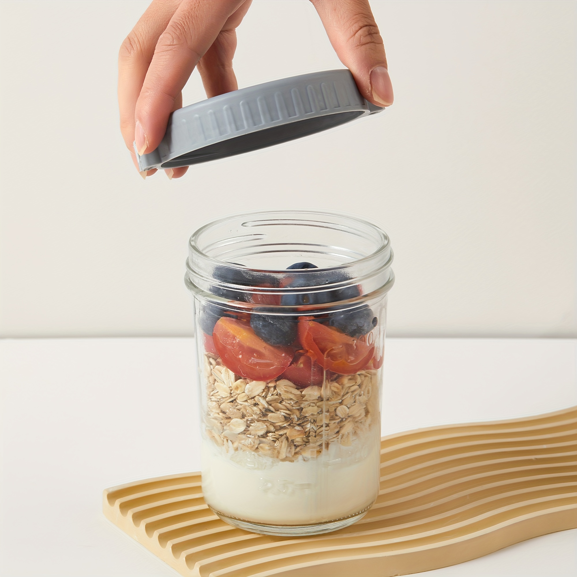 Overnight Oats Containers With Lids Glass And Spoonglass Jars With Lids  Cereal C