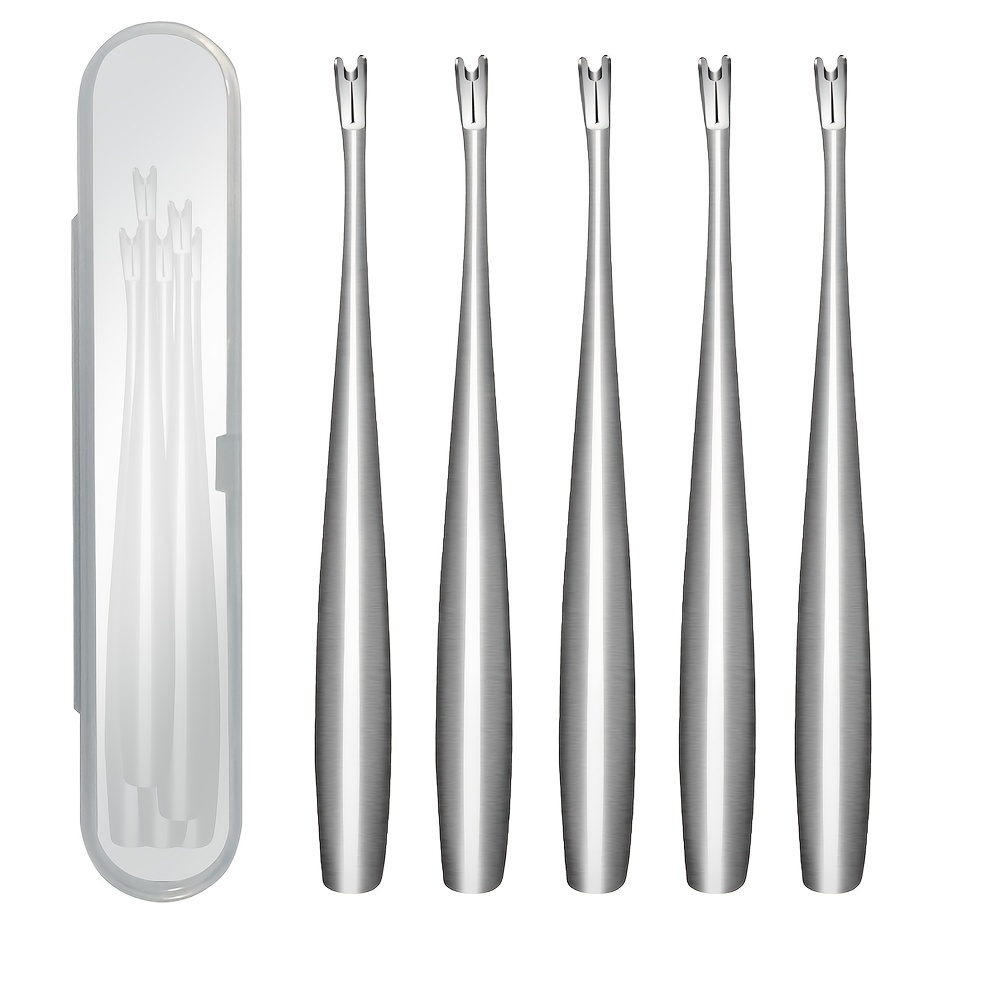 Image of Set Of 2/5 Stainless Steel Removers, Silvery Dead Skin Pushers And Trimmers, Foot Care Nail Tools, Thickened Push Knives For Nail Art, Easy To Carry With A Storage Box