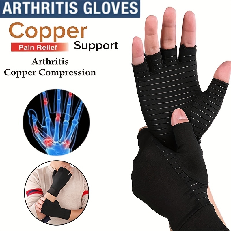 Guantes de compresión flexibles para juegos – Guantes de compresión de  cobre con correa ajustable para artritis, dolor de manos y alivio del túnel