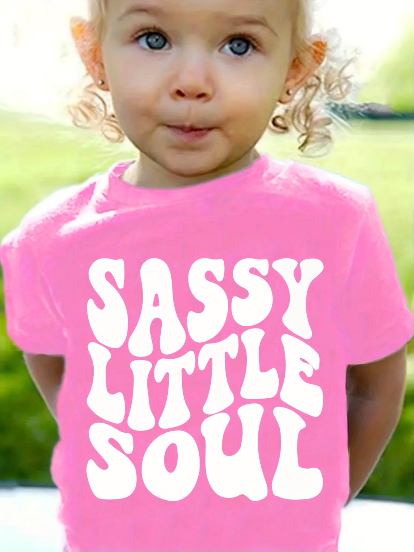 sassy little girl all pink clothes