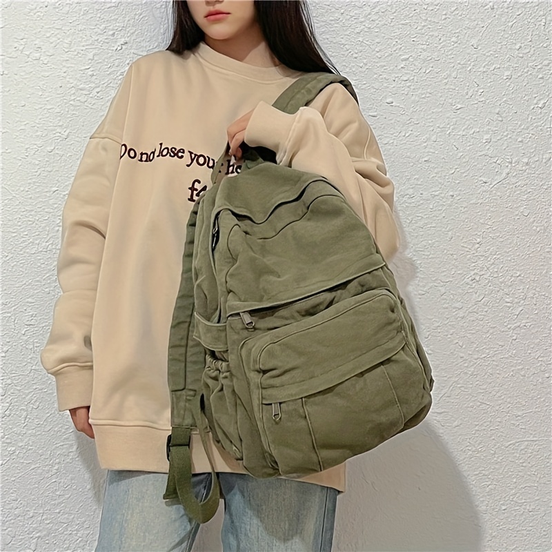 Distressed cheap canvas backpack