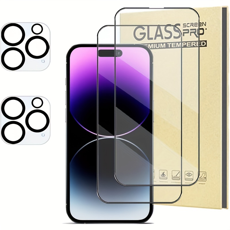 3 x Protector Pantalla Vidrio Templado para Lente de Camara iPhone 13 14 15  Pro