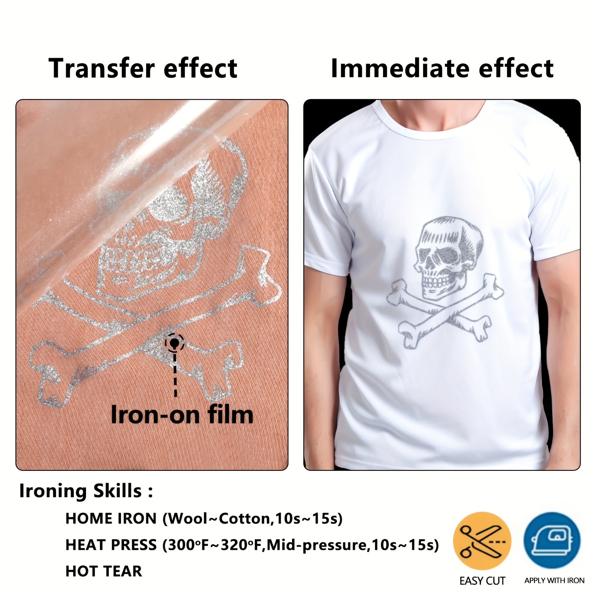 Glitter Heat Transfer Vinyl HTV Vinyl Iron On Heat Press T-shirt for Cricut